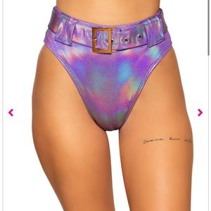 Rave Bottoms / Shimmer Buckle high waist bottoms